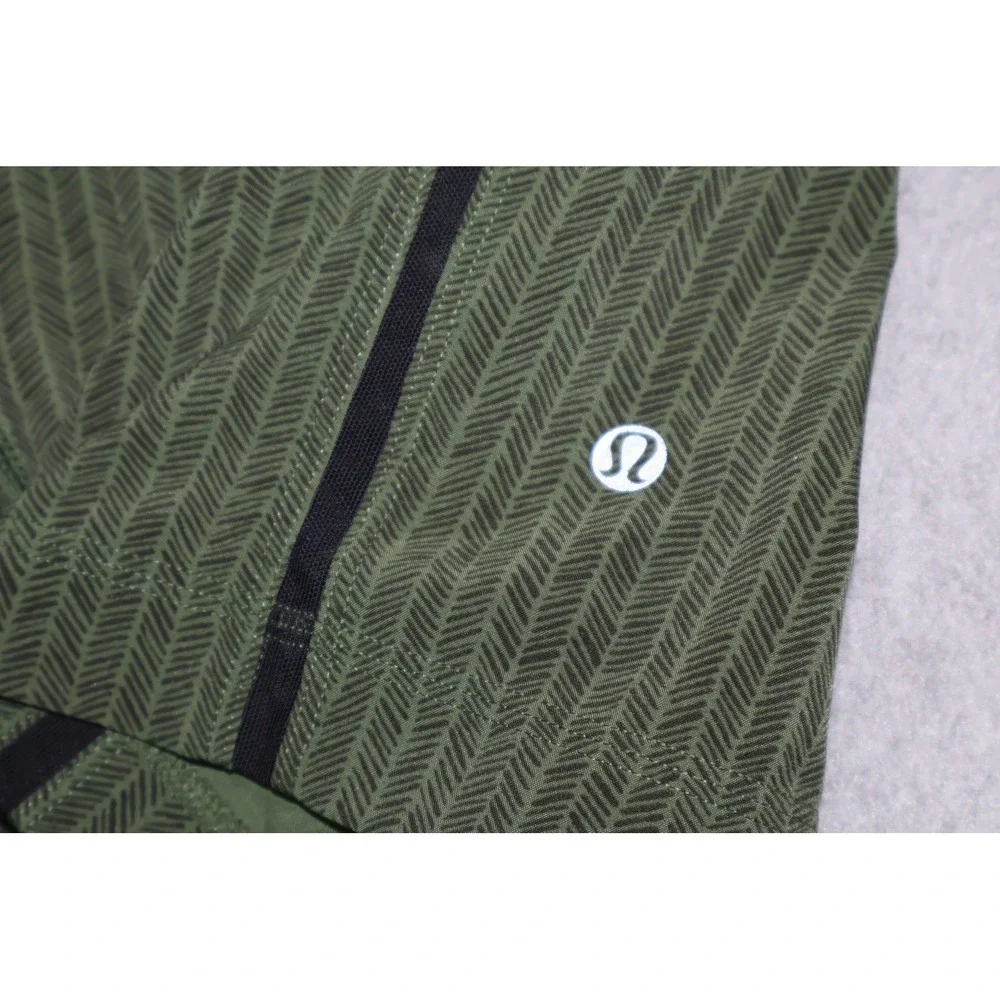 Lululemon Athletic Shorts Mens XL Green Herringbone Pace Breaker Stretch 9